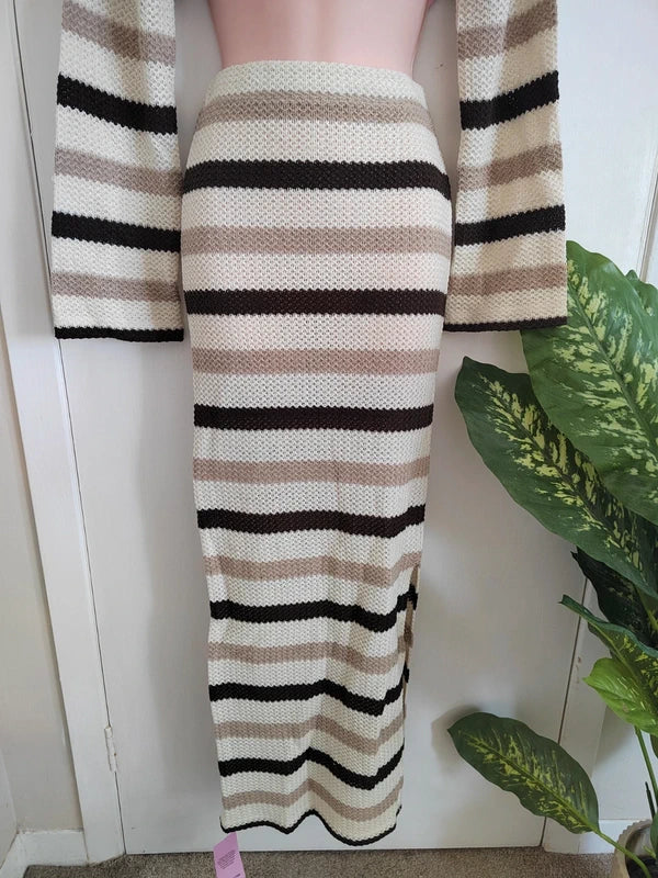 Pretty Little Thing Crochet Striped Coord - Size 6 NWT