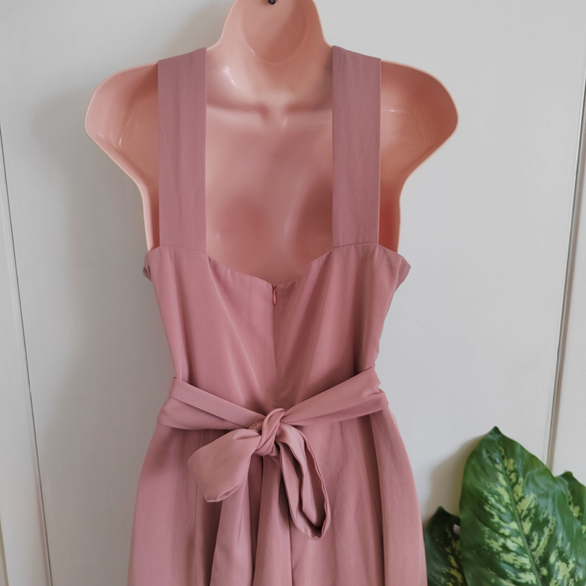 Paisie Pink Cross Waist Halterneck Wide-Leg Jumpsuit – Size 12