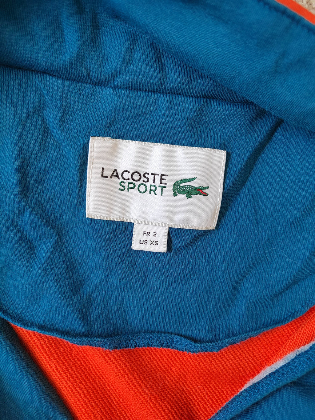 Lacoste Sport Regular-Fit Quarter-Zip Sweatshirt – Orange - Size XS NWOT