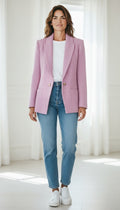 River Island Pink Bouclé Tailored Blazer – Size 12