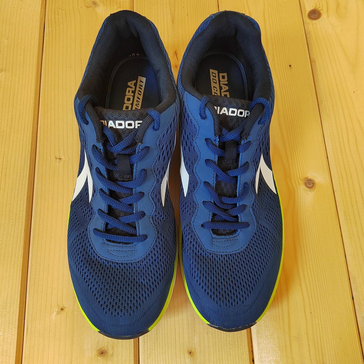 Diadora Swan Men's Running Shoes – Blue/Lime/White - Size 10