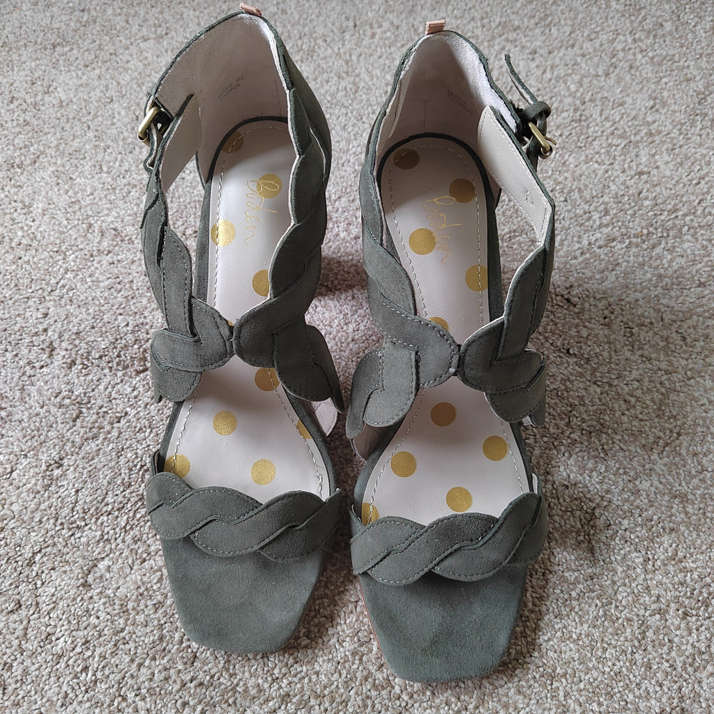 Stunning Boden Rosalie Leather Suede Heeled Sandals (With Box) - Size 5