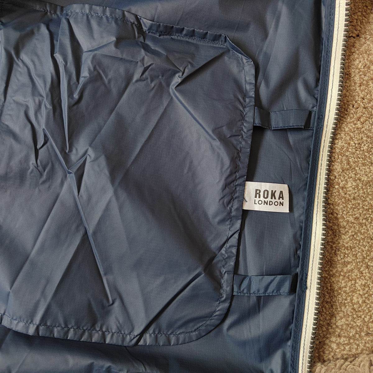 ROKA London Holborn Eco-Friendly Rain Jacket - Deep Blue - Size Medium NWOT RRP £79.95