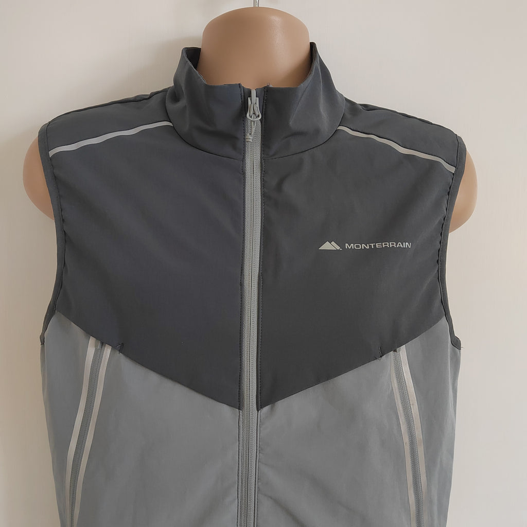 Monterrain Men’s Two-Tone Technical Running Vest / Gilet – Grey - Size Large