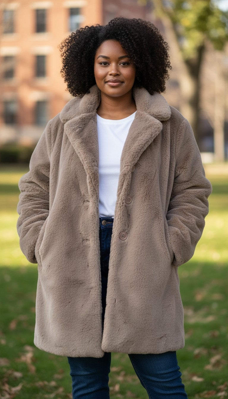 Rino & Pelle ‘Nonna’ Oversized Plush Faux Fur Jacket - Size 18