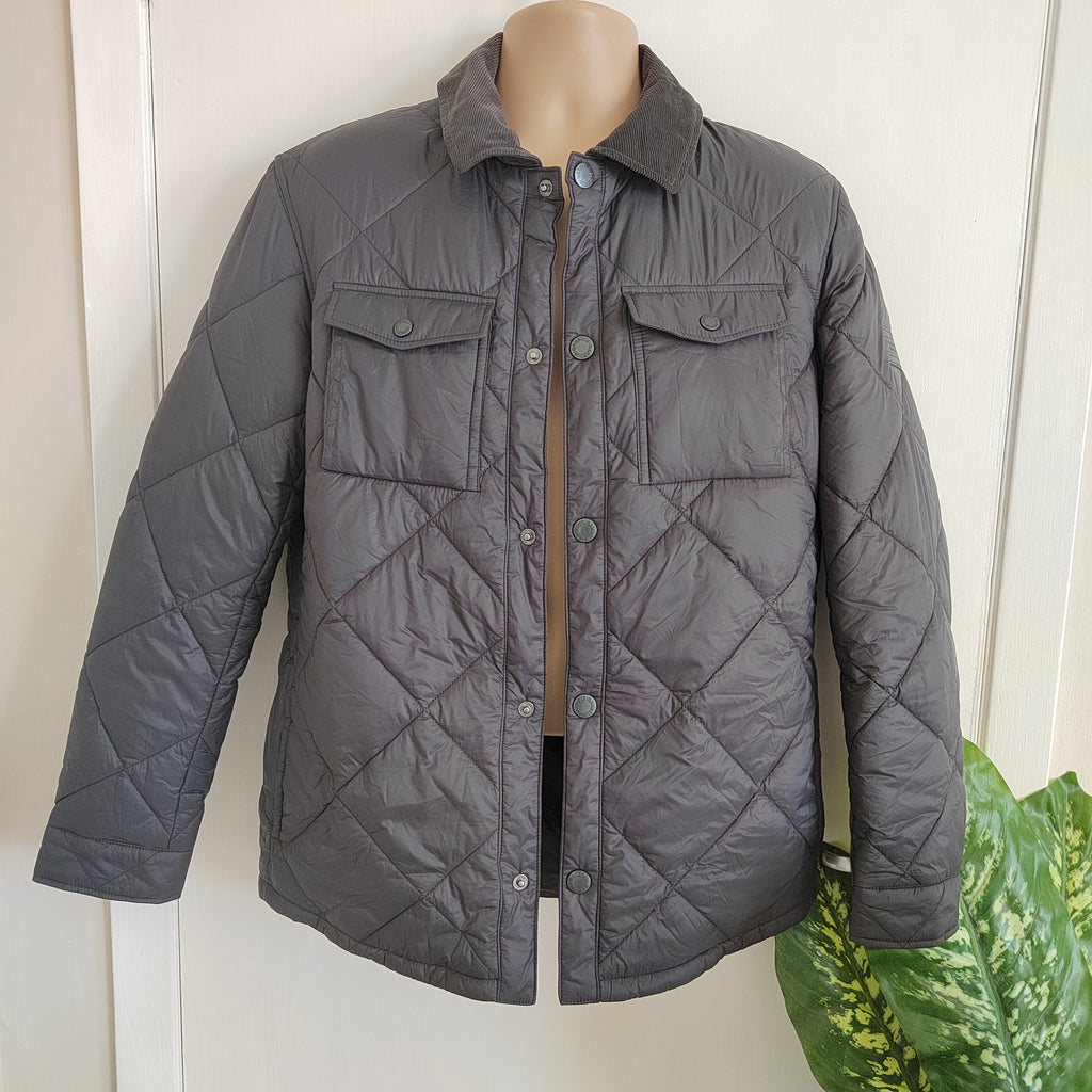 Barbour Men's Shoveler Quilted Shirt Jacket – Charcoal Black - Size Small NWOT