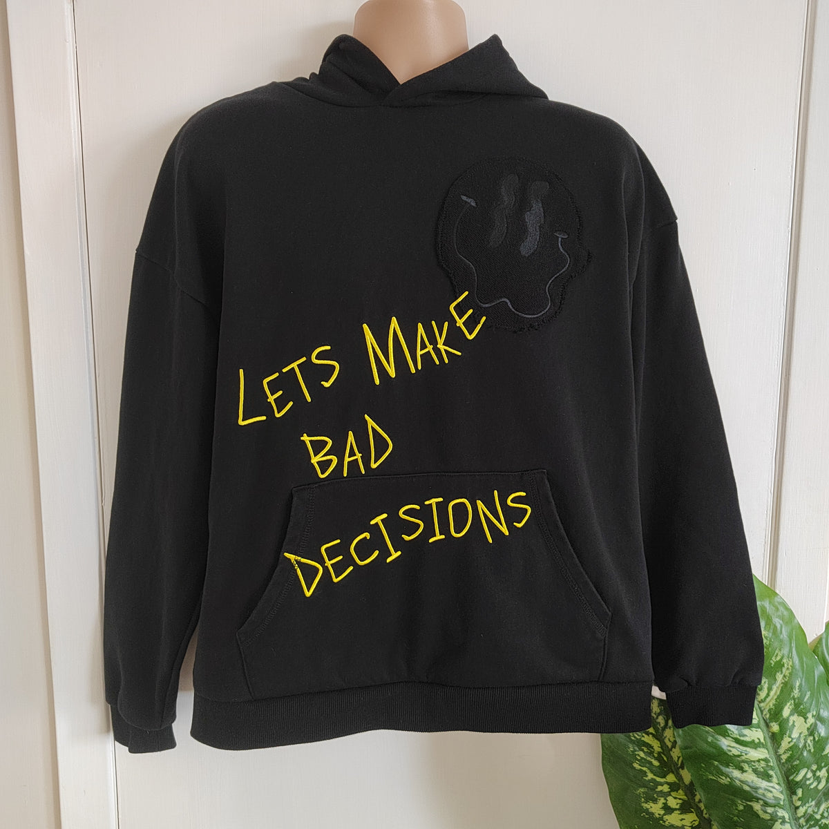 JK Attire "Lets Make Bad Decisions" Heavyweight Graphic Hoodie - Size Medium RRP £64.99