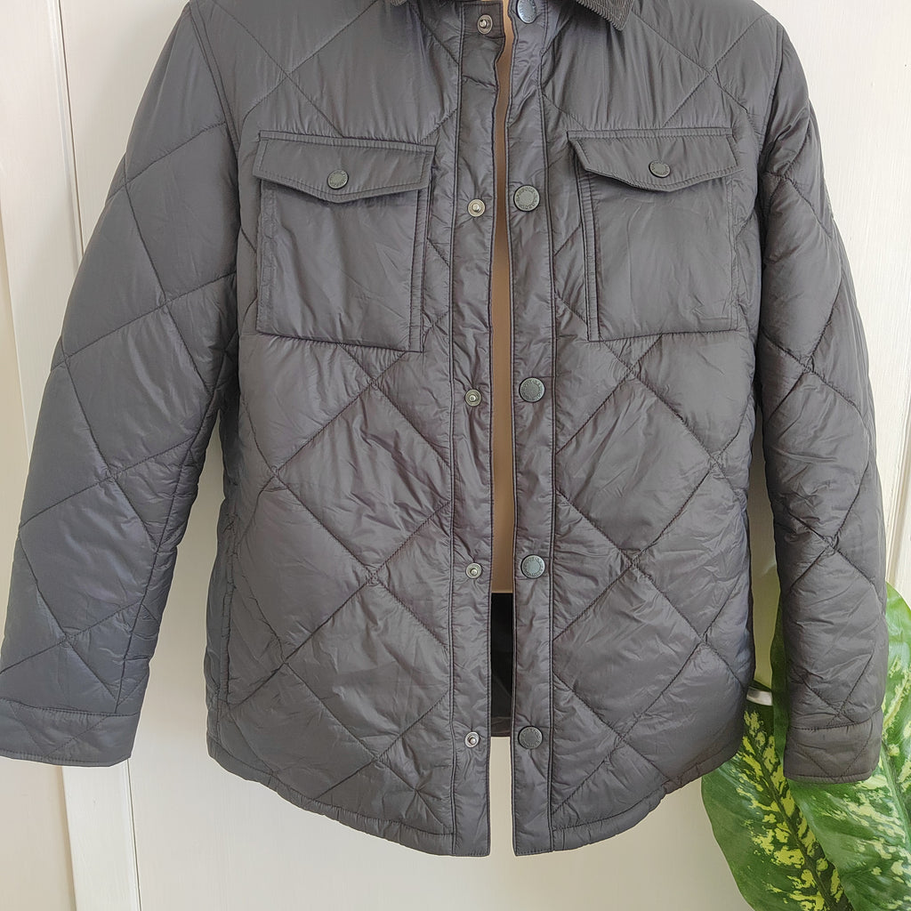 Barbour Men's Shoveler Quilted Shirt Jacket – Charcoal Black - Size Small NWOT