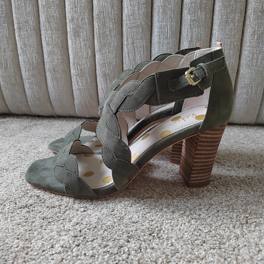 Stunning Boden Rosalie Leather Suede Heeled Sandals (With Box) - Size 5