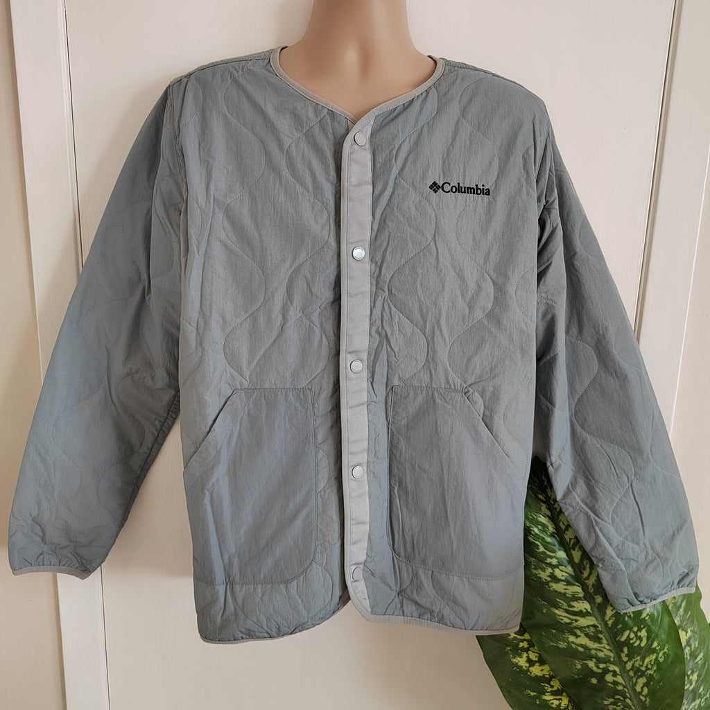 Columbia Doverwood Crinkle Fabric Quilted Liner Jacket - Grey - Size Medium NWOT