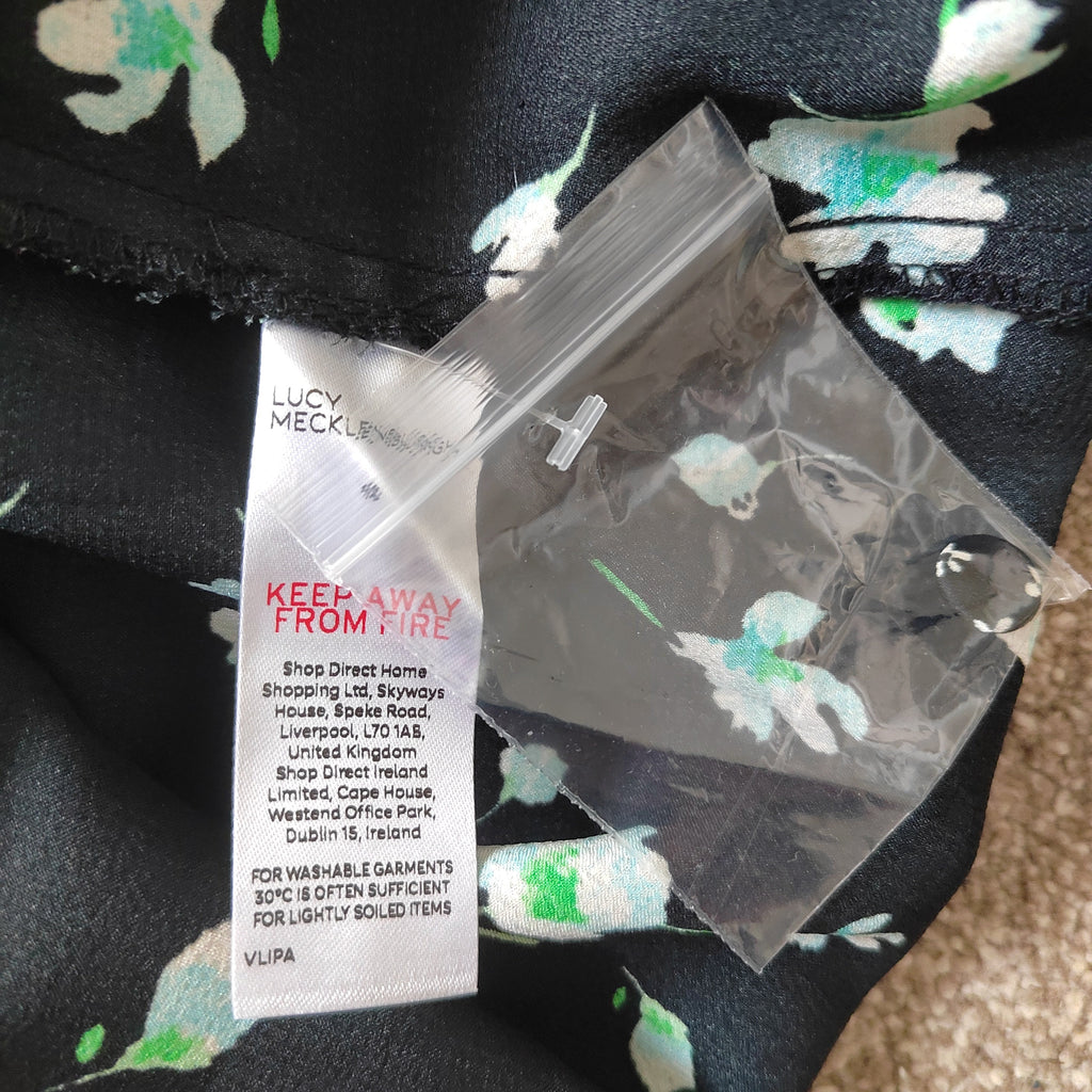Lucy Mecklenburgh x V by Very Mixed Floral Print Midi Tea Dress – Size 12