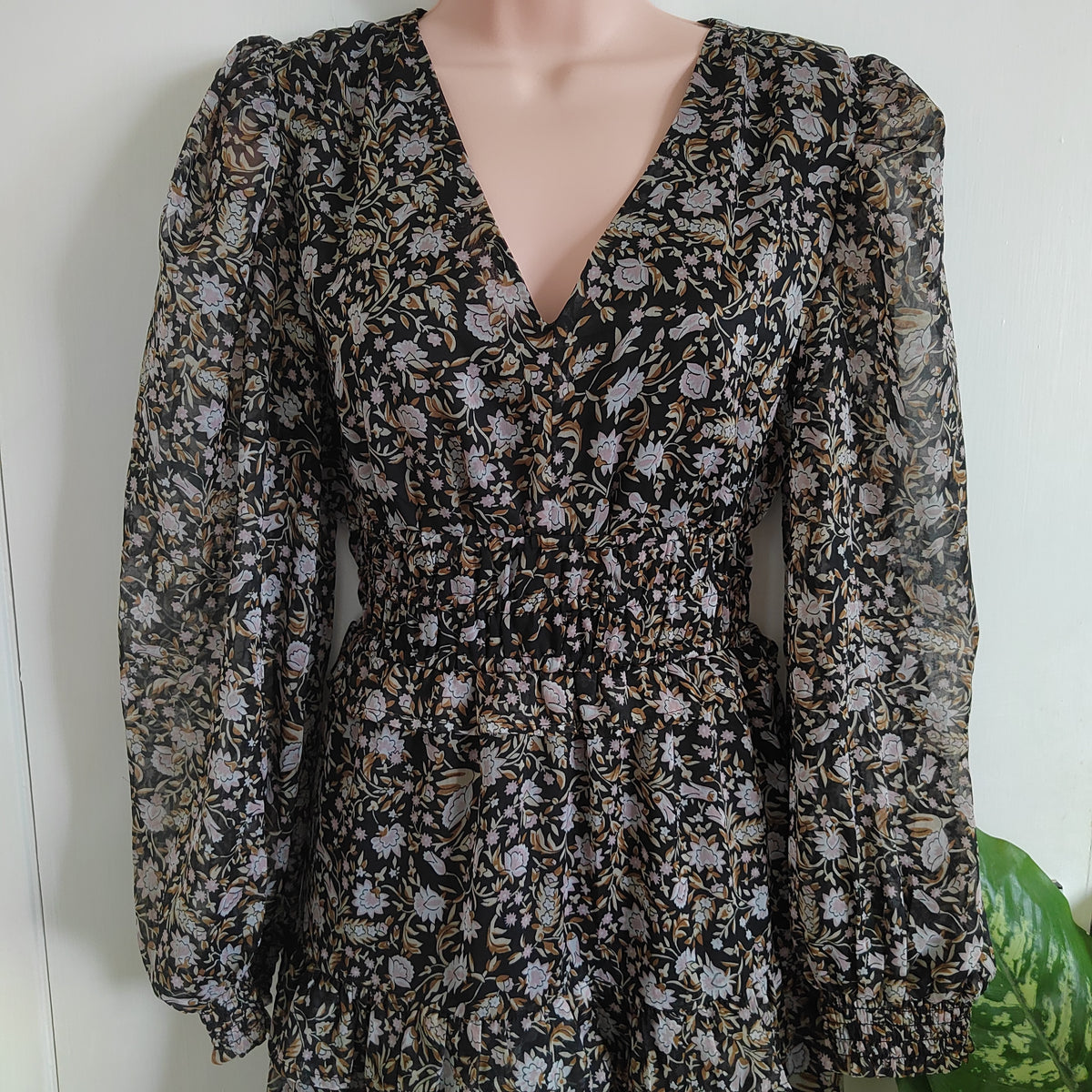 Dorothy Perkins Floral Chiffon Tiered Maxi Dress - Size 12