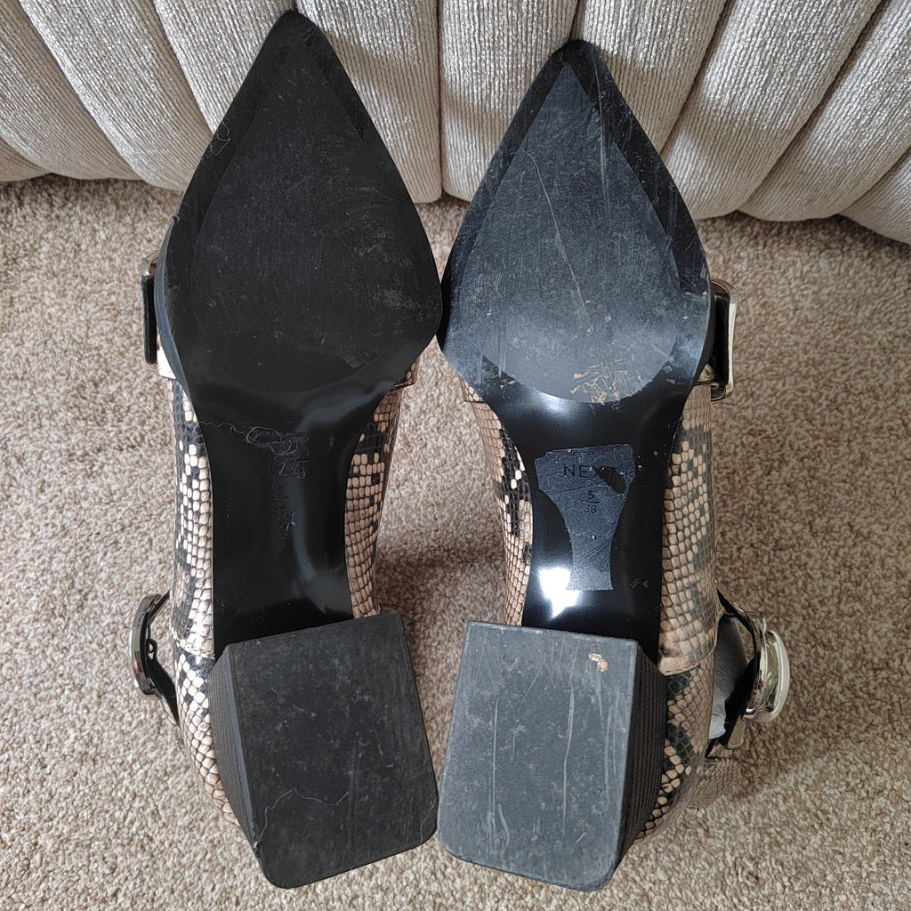 Next 'Forever Comfort' Snake Print Cut-Out Ankle Boots - Size 5