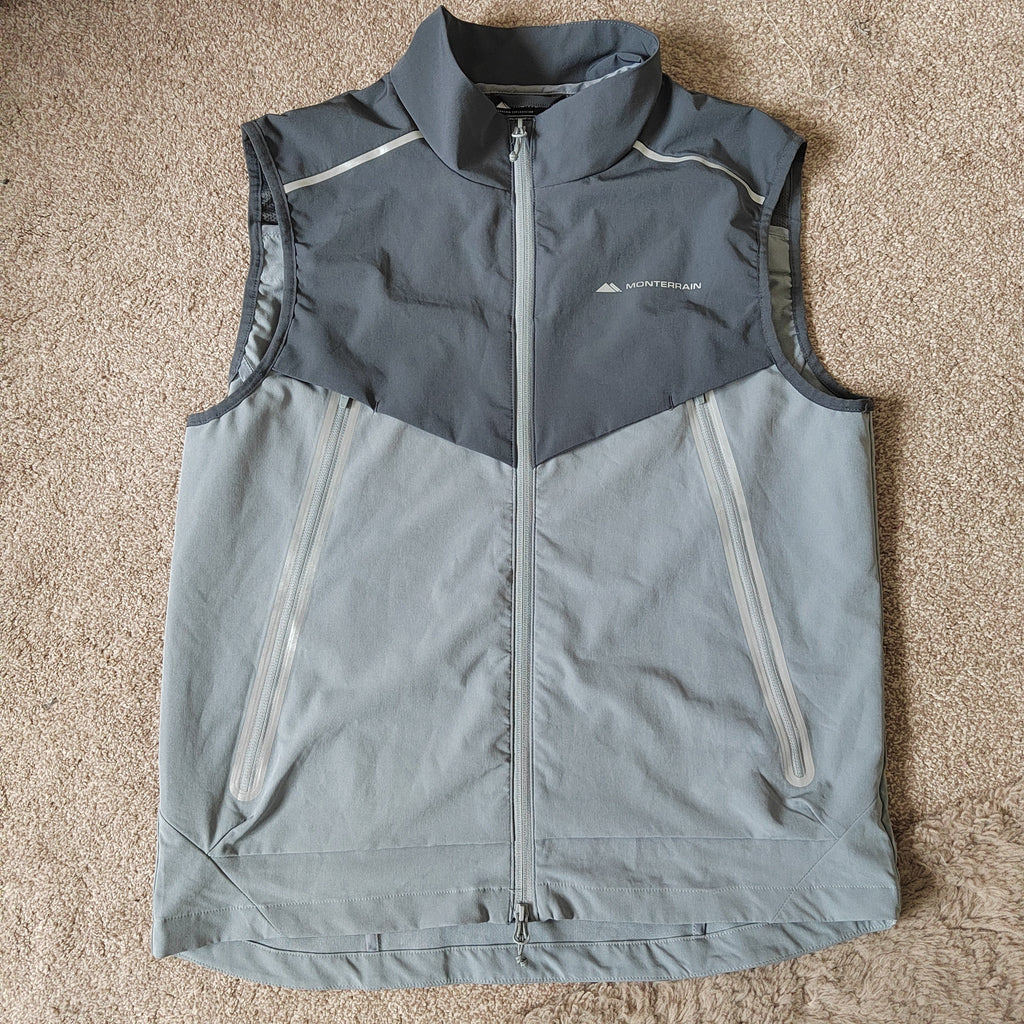 Monterrain Men’s Two-Tone Technical Running Vest / Gilet – Grey - Size Large