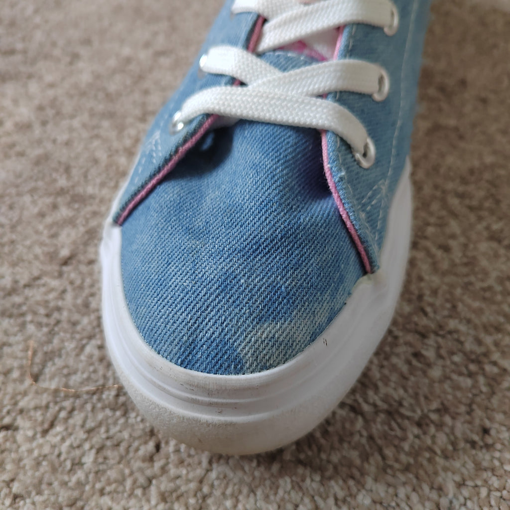 Joe Browns Boho Denim & Aztec High-Top Trainers (With Box) - Size 5