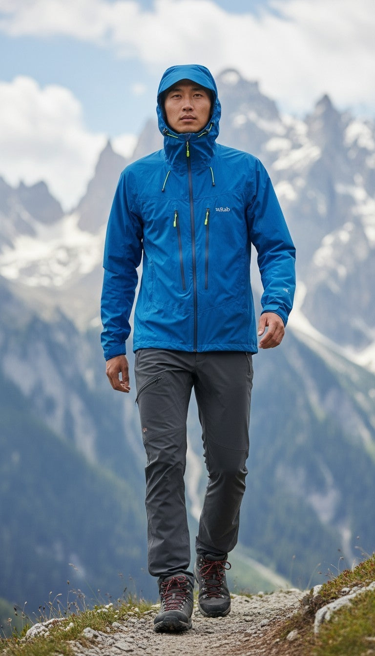 Rab Spark Jacket Mens Lightweight Waterproof Hardshell - Blue - Size Small NWOT