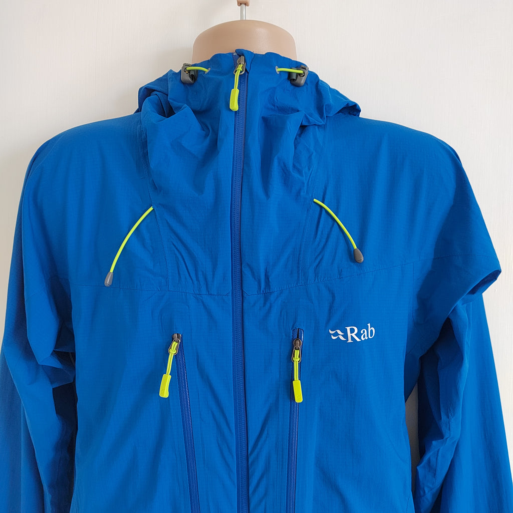 Rab Spark Jacket Mens Lightweight Waterproof Hardshell - Blue - Size Small NWOT