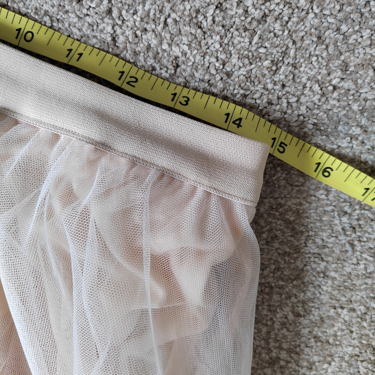 Apricot Pearl Embellished Tulle Midi Skirt – Size 14