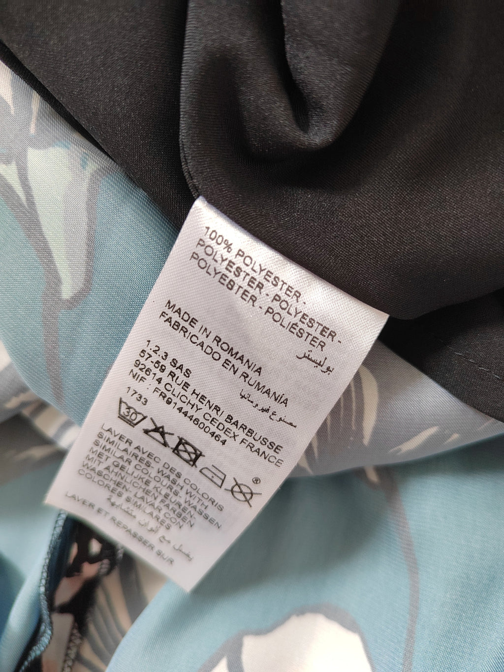Maison 123 Paris Romantic Teal Floral Midi Dress – Size 10