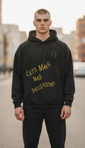 JK Attire "Lets Make Bad Decisions" Heavyweight Graphic Hoodie - Size Medium RRP £64.99