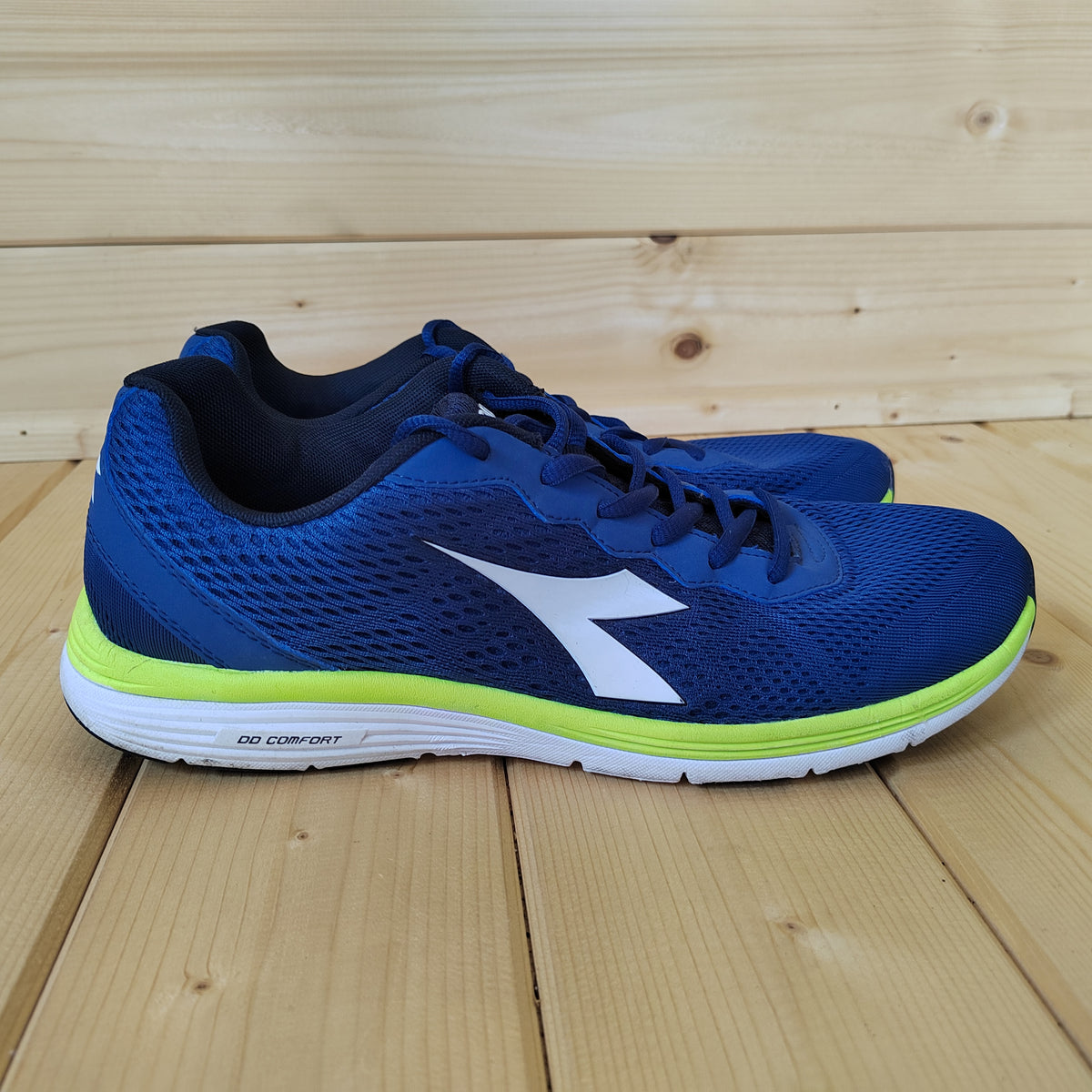Diadora Swan Men's Running Shoes – Blue/Lime/White - Size 10