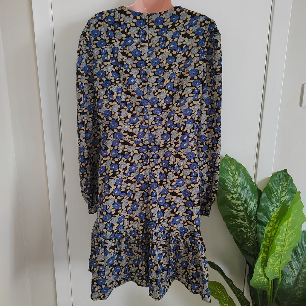 Joe Browns Blue Floral Mini Skater Dress – Size 12