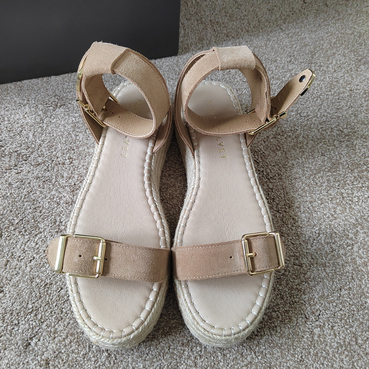 Mint Velvet Suede Flatform Espadrille Sandals (With Box) - Size 5  NWOT