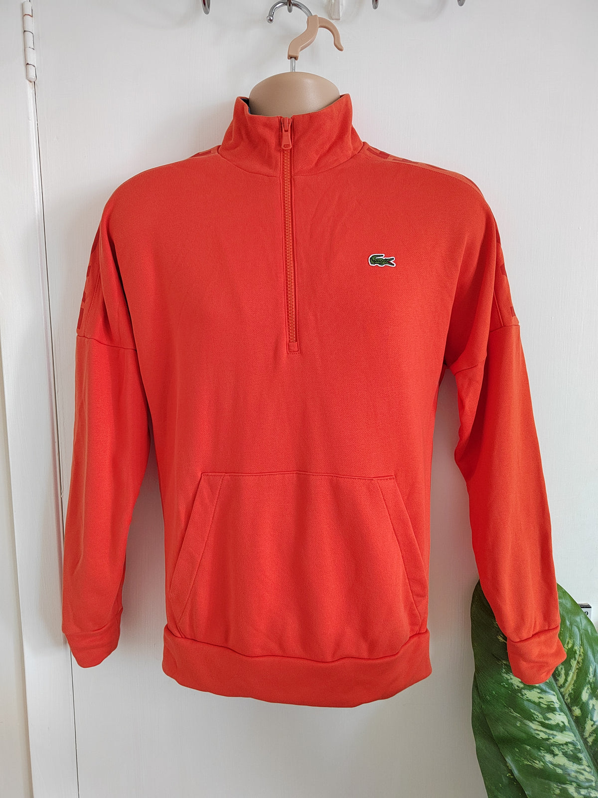 Lacoste Sport Regular-Fit Quarter-Zip Sweatshirt – Orange - Size XS NWOT