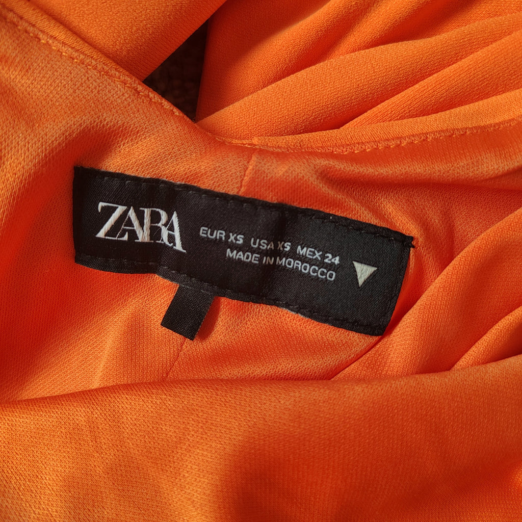Zara Open Back Halter Midi Dress – Orange - Size XS