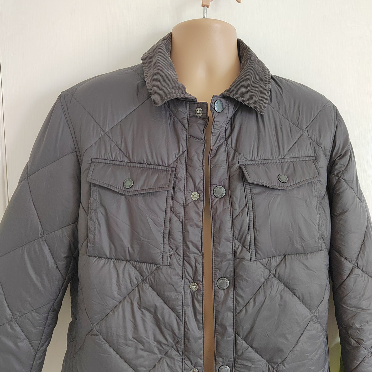 Barbour Men's Shoveler Quilted Shirt Jacket – Charcoal Black - Size Small NWOT