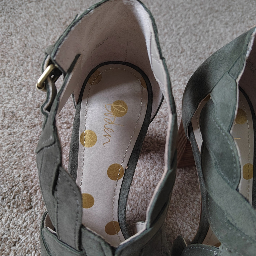 Stunning Boden Rosalie Leather Suede Heeled Sandals (With Box) - Size 5