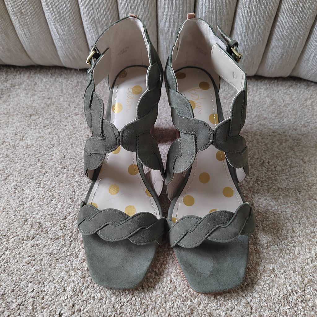 Stunning Boden Rosalie Leather Suede Heeled Sandals (With Box) - Size 5