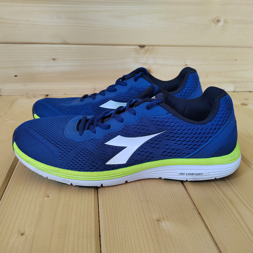 Diadora Swan Men's Running Shoes – Blue/Lime/White - Size 10