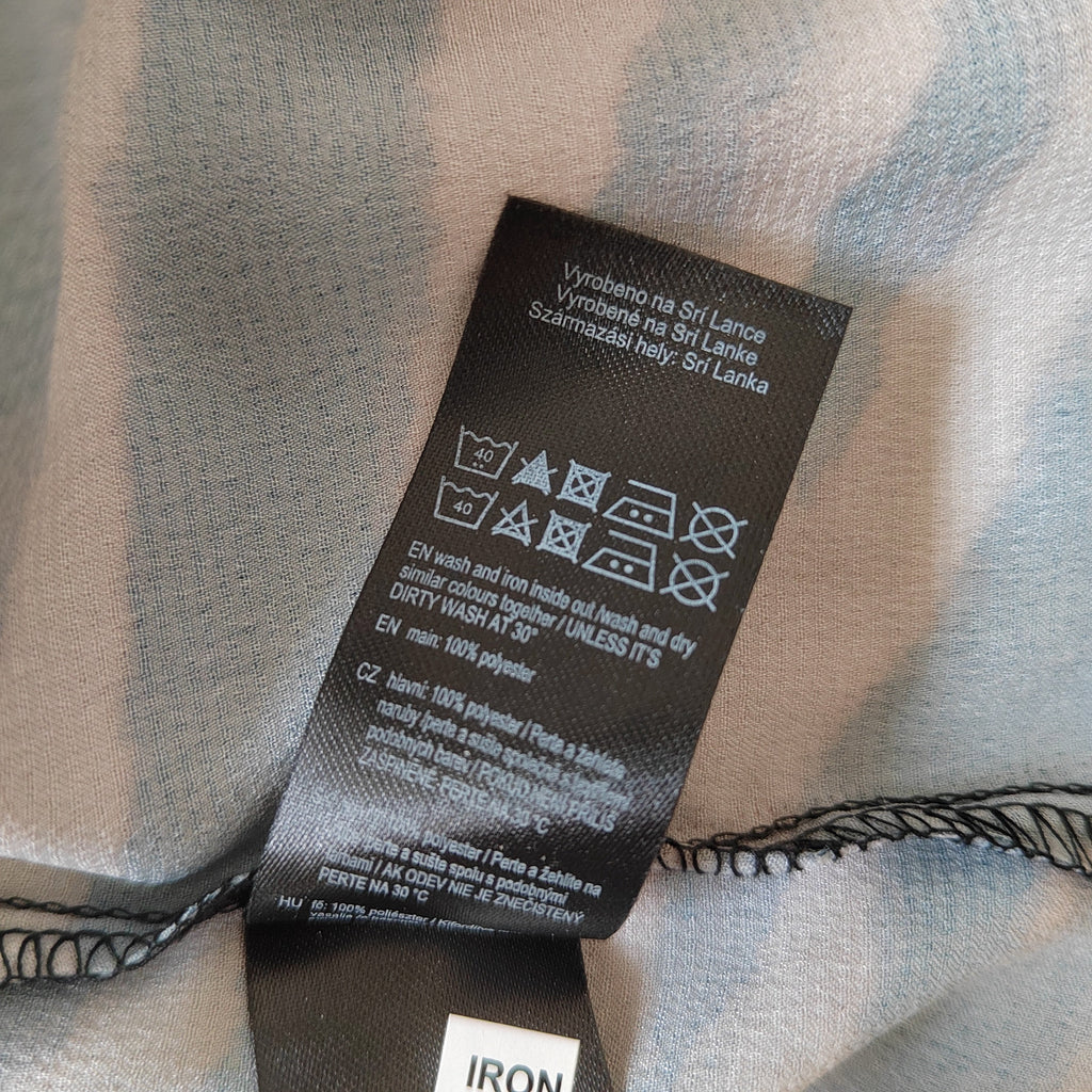 F&F Satin Zebra Print Long Sleeved Dress - Size 16