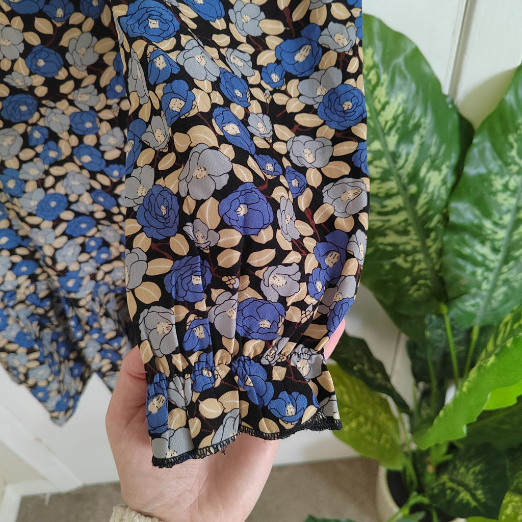 Joe Browns Blue Floral Mini Skater Dress – Size 12