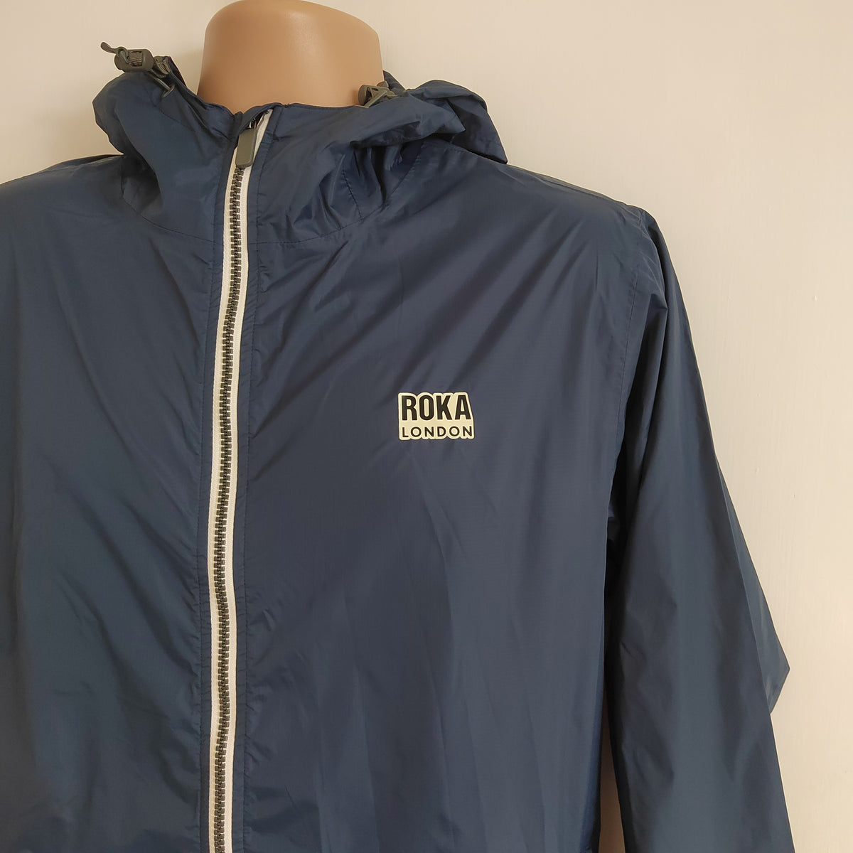 ROKA London Holborn Eco-Friendly Rain Jacket - Deep Blue - Size Medium NWOT RRP £79.95