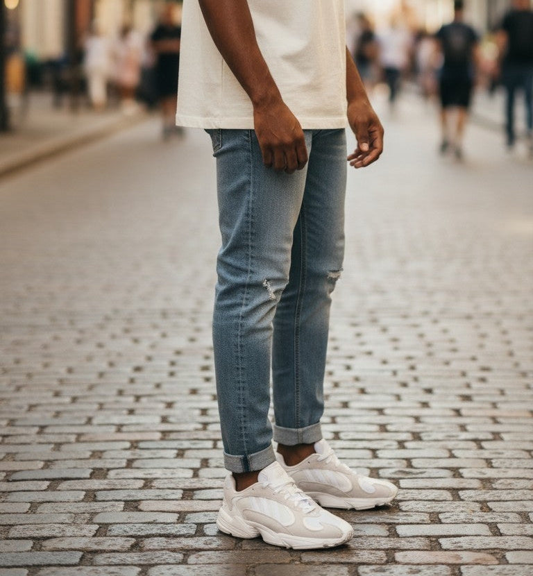 Men's Adidas Originals Yung-1 Cream White / Cloud White Trainers - Size UK 11