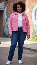 Marks & Spencer Pink Washed Denim Jacket - 100% Cotton - Size 18