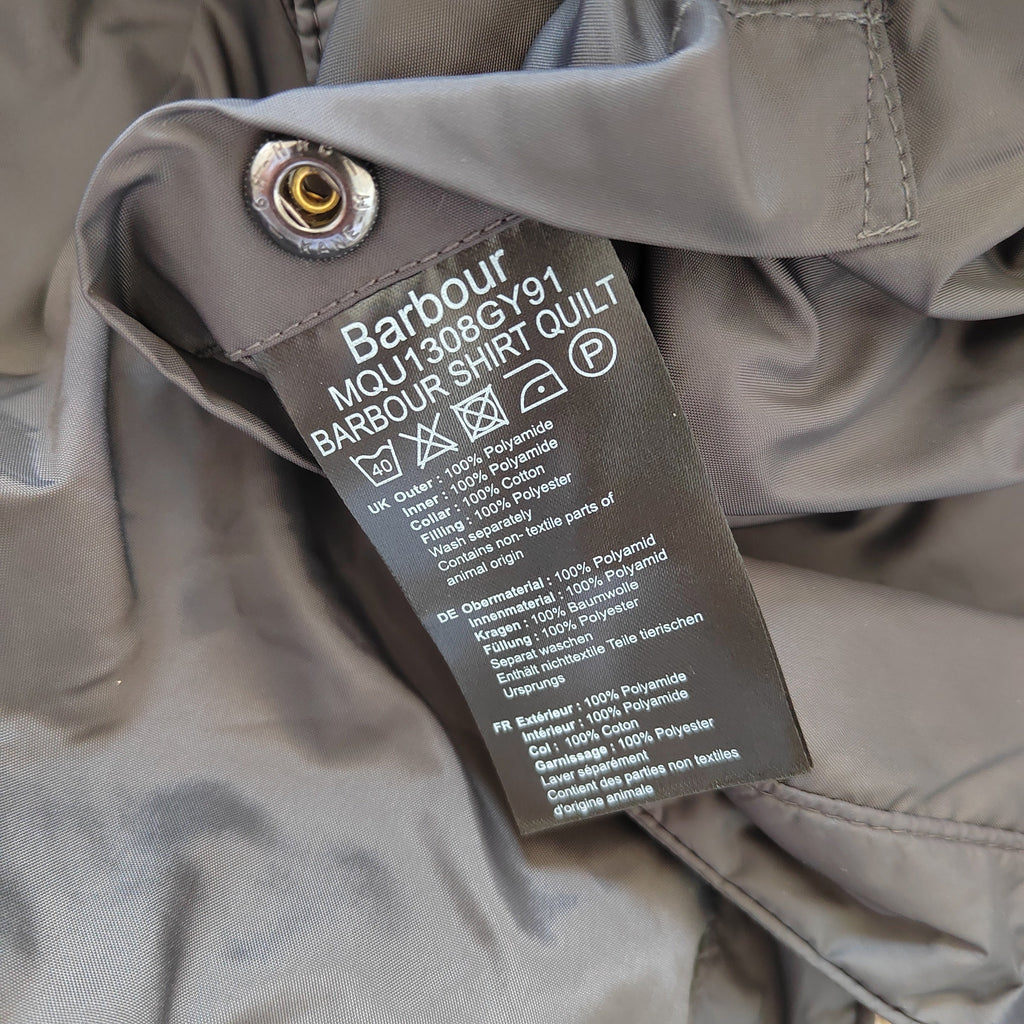 Barbour Men's Shoveler Quilted Shirt Jacket – Charcoal Black - Size Small NWOT