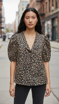 Nobody's Child Emmie Leopard Print Organic Cotton Blouse - Size 12
