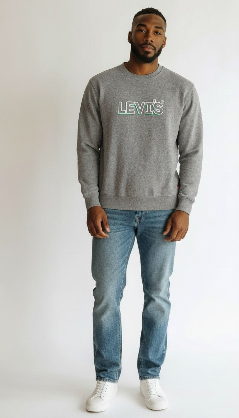 Levi's Men's Relaxed Fit Graphic Outline Logo Crewneck Sweatshirt - Size XS