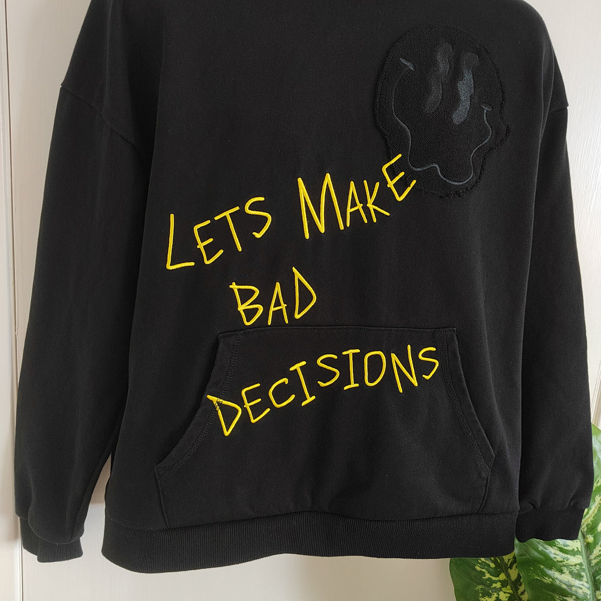 JK Attire "Lets Make Bad Decisions" Heavyweight Graphic Hoodie - Size Medium RRP £64.99