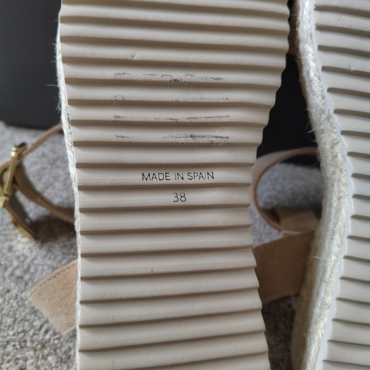 Mint Velvet Suede Flatform Espadrille Sandals (With Box) - Size 5  NWOT