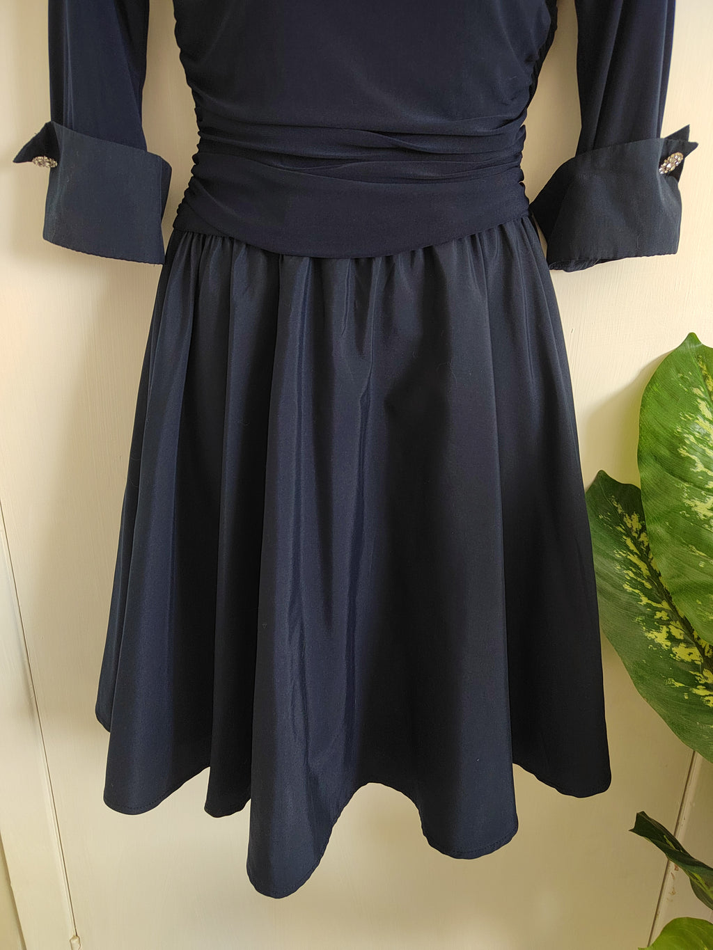 Eliza J Navy Vintage-Style Midi Dress - Size 12 NWOT