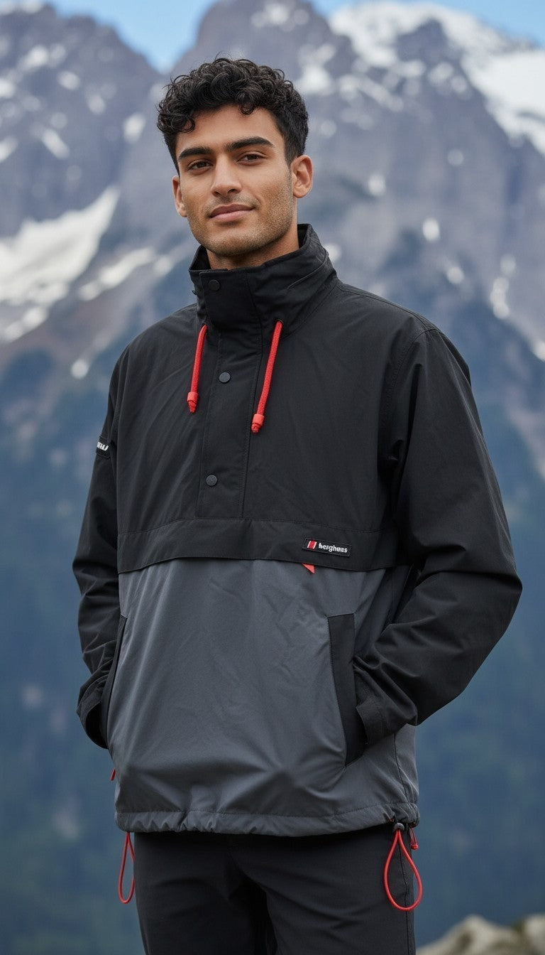 Berghaus Dean Street Ski Smock 86 Half-Zip Jacket – Black / Grey – Size Medium
