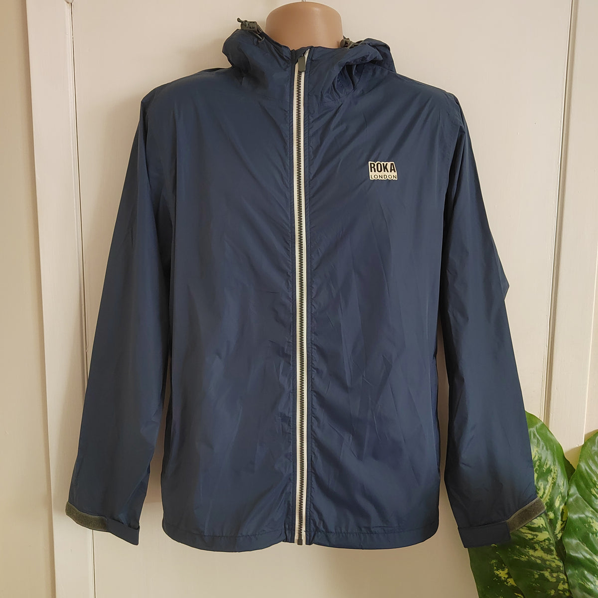 ROKA London Holborn Eco-Friendly Rain Jacket - Deep Blue - Size Medium NWOT RRP £79.95