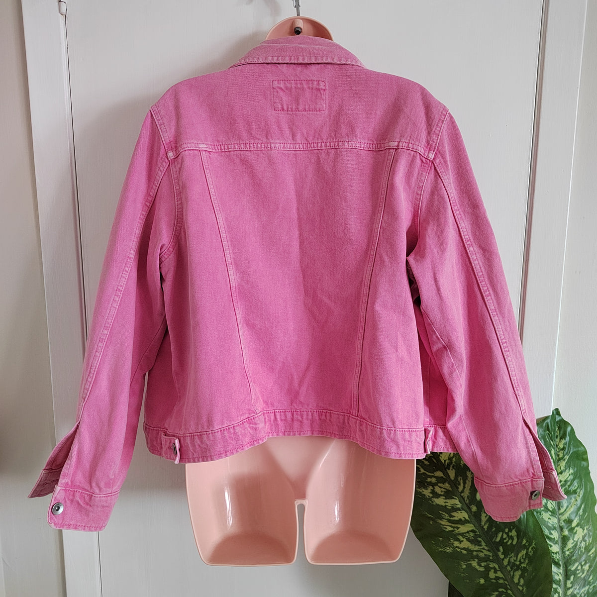 Marks & Spencer Pink Washed Denim Jacket - 100% Cotton - Size 18