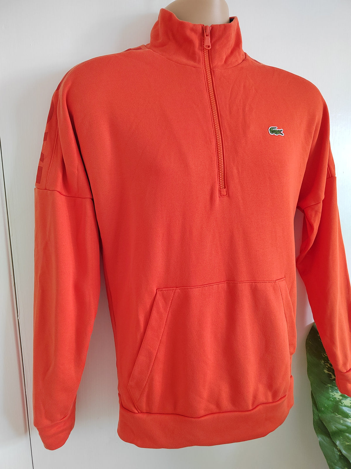 Lacoste Sport Regular-Fit Quarter-Zip Sweatshirt – Orange - Size XS NWOT