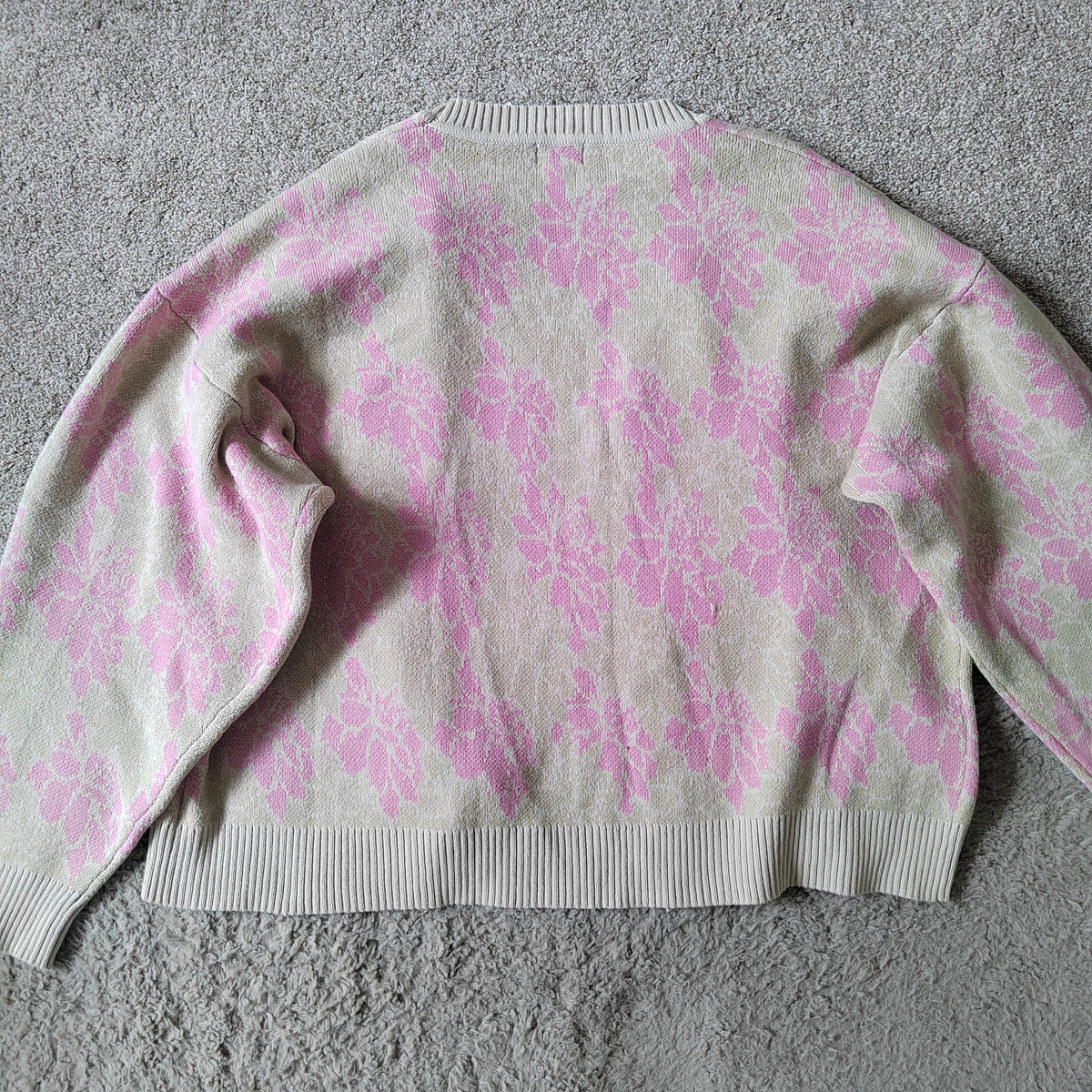 BALOU Oversized Floral Knit Cardigan – 95% Cotton - Size 16 NWT RRP £70
