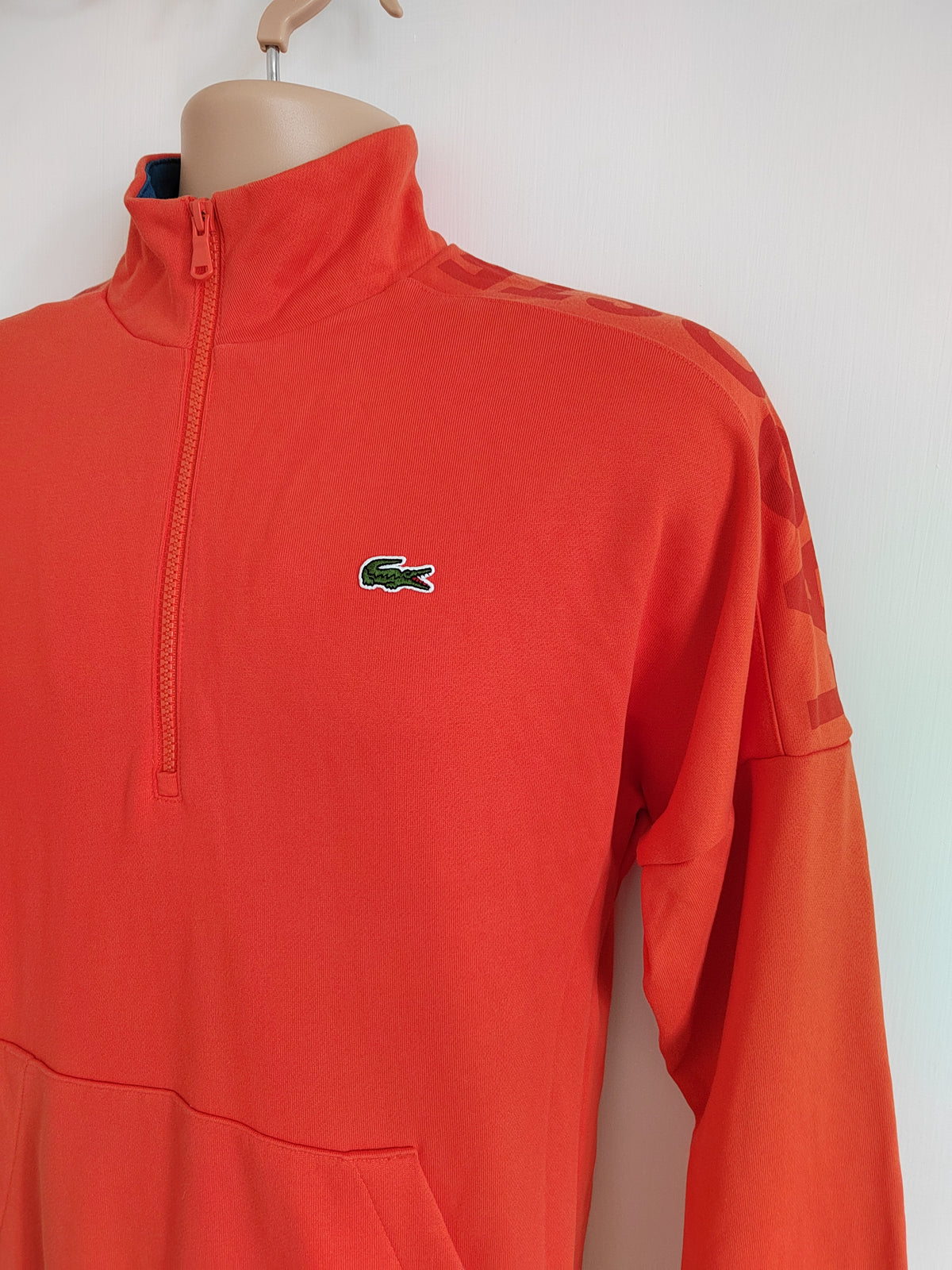 Lacoste Sport Regular-Fit Quarter-Zip Sweatshirt – Orange - Size XS NWOT